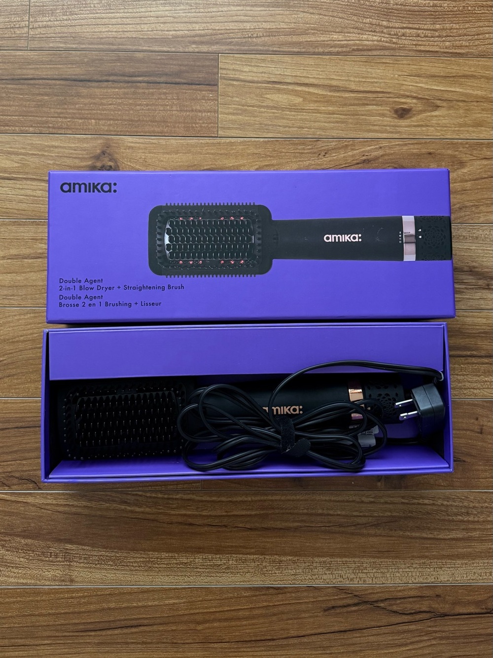 Amika Double Agent 2-in-1 Blow Dryer + Straightening Brush